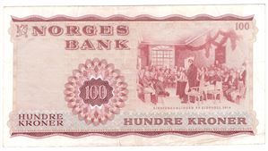 100 kroner 1974 Z.0192788. Erstatningsseddel. Kv.1