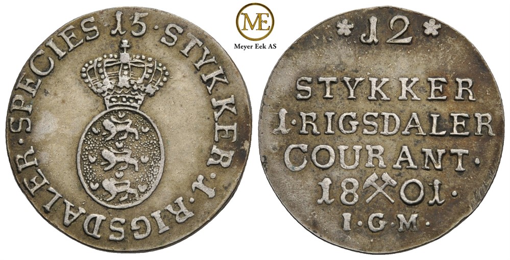 8 skilling 1801 Christian VII. Kv.1+