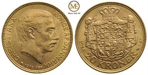 20 kroner 1916 Christian X. Kv.0/01