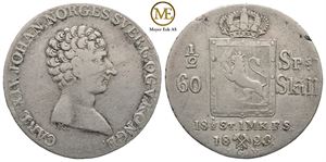 1/2 speciedaler 1823 Carl XIV Johan. Kv.1