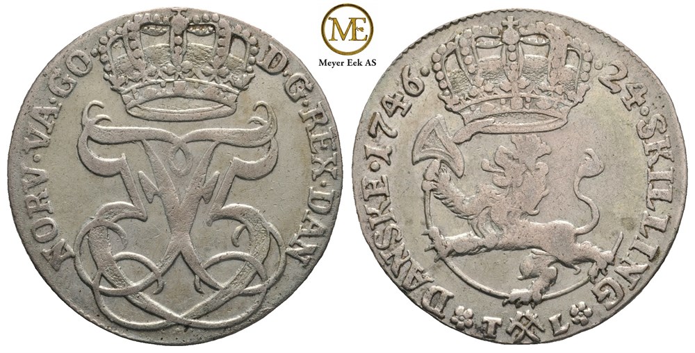 24 skilling 1746 Christian VI. Kv.1+