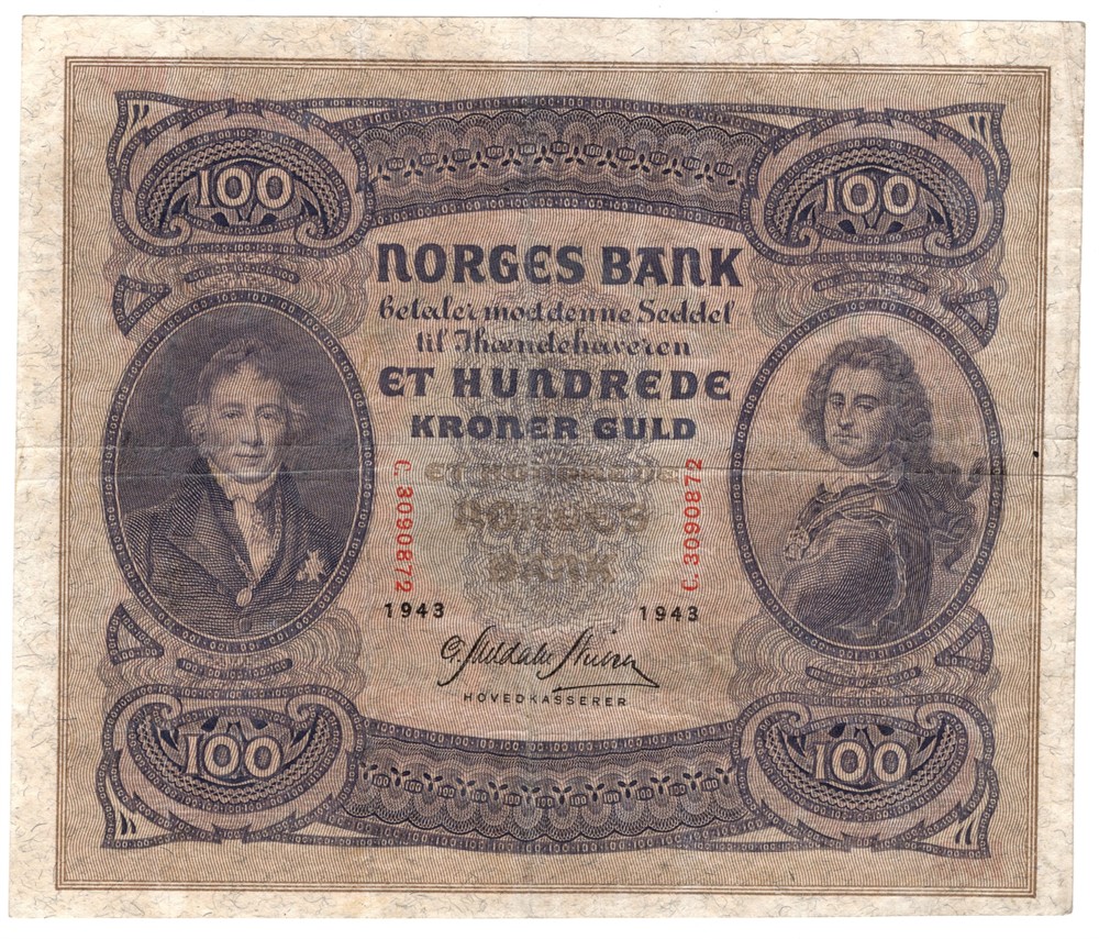 100 kroner 1943 C. Kv.1