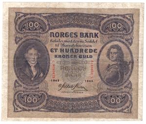 100 kroner 1943 C. Kv.1