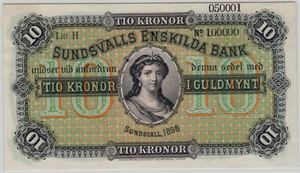 10 kronor 1898 Specimen. Kv.0