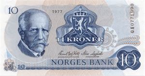 10 kroner 1977 QÆ erstatning ex. Germeten 9.6.20