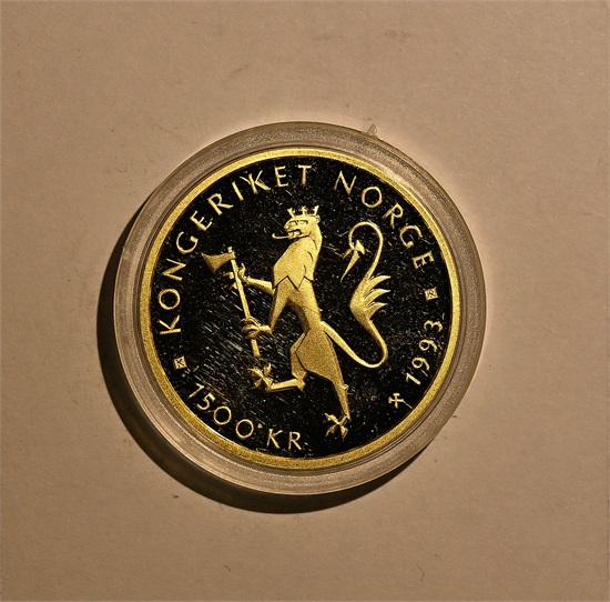 Norge 1500 kroner Sykkel VM 1993 kv. Proof