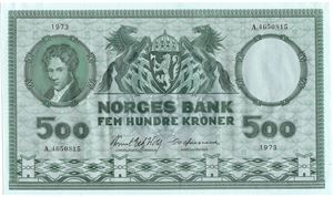 500 kroner 1973 A.4650815. Kv.0/01