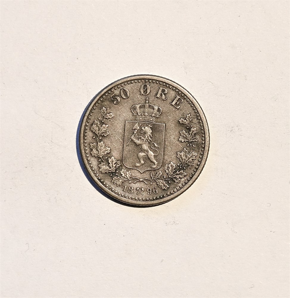 Norge 50 øre 1896 kv. 1+