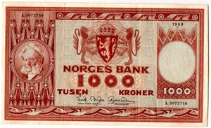 1000 kroner 1968 A Kv.1/1+