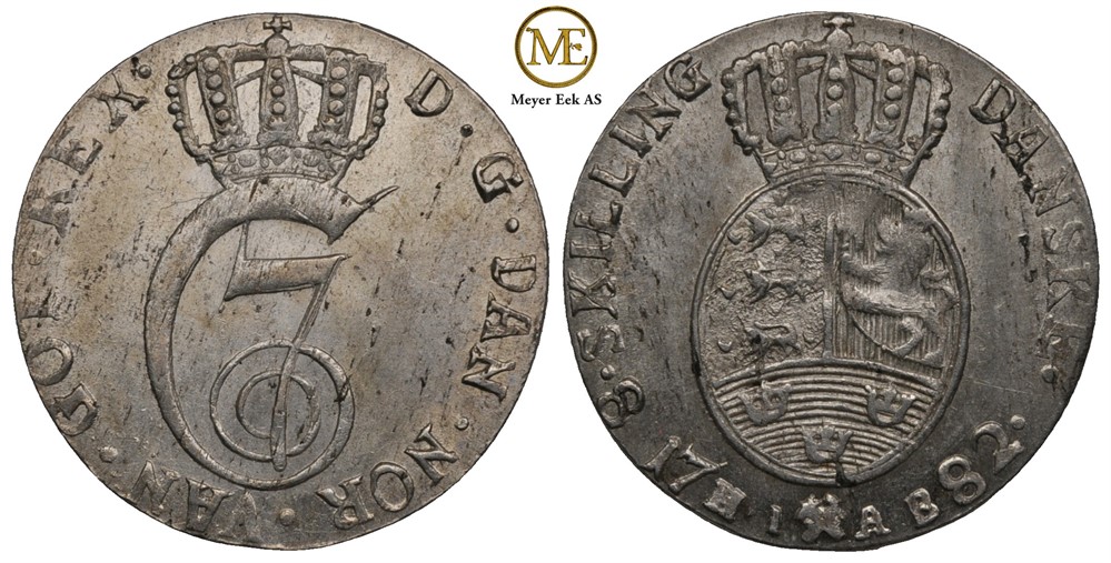 8 skilling 1782 Christian VII. Kv.0
