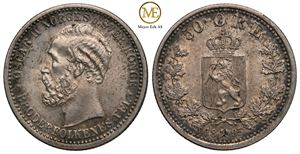 50 øre 1895 Oscar II. Kv.0