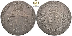 1/2 speciedaler 1776 Christian VII. Kv.1+