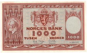 1000 kroner 1962 A.1681531. Kv.01