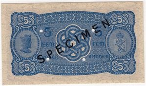 5 kroner 1944 W.3162679 Specimen. Kv.0