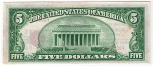 5 dollar National Bank of Norway. Kv.01