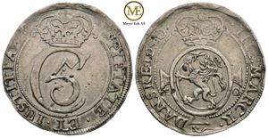 4 mark 1670 Christian V. Mysteriekrone. Kv.1+