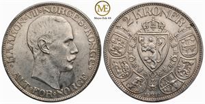 2 kroner 1910 Haakon VII. Kv.1+/01