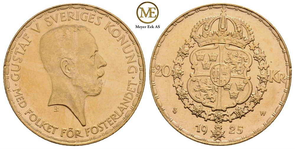 20 kronor 1925 Gustav V. Kv.0/01