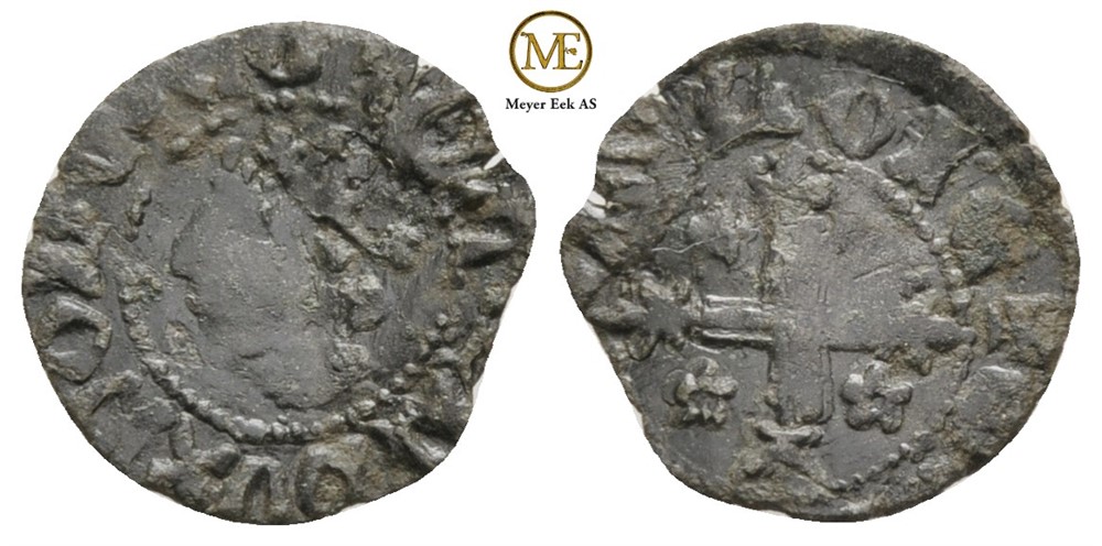 1/4 penning Hertug Håkon Magnusson (1285-1299). Kv.1/1+