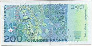 200 kroner 1994 0000000000. Specimen. Kv.0