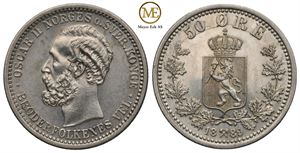 50 øre 1889 Oscar II. Kv.0