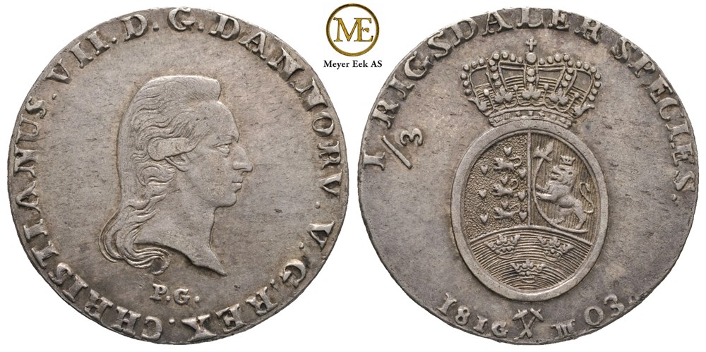 1/3 speciedaler 1803 IGM/PG. Christian VII. Kv.1+/01