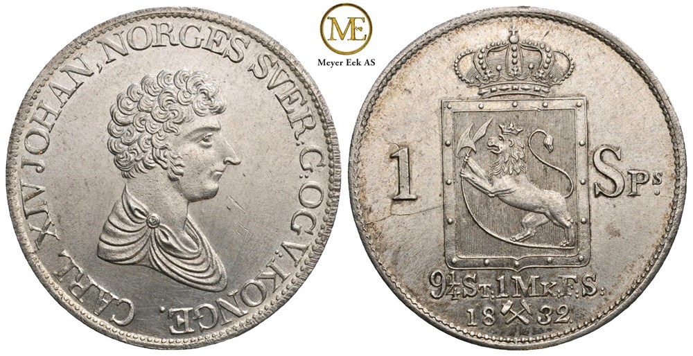 Speciedaler 1832  Carl XIV Johan. Kv.0