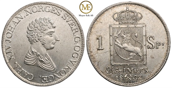 Speciedaler 1832  Carl XIV Johan. Kv.0