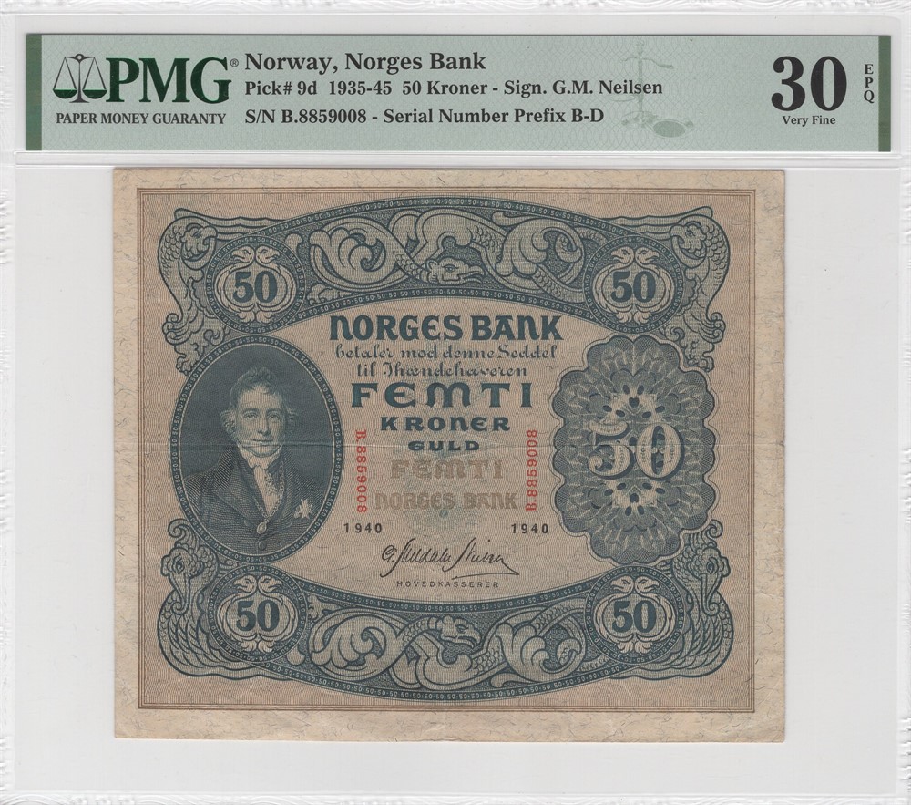 50 kroner 1940 B.8859008. Kv.1