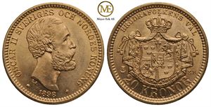 20 kronor 1898 Oscar II. Kv.0