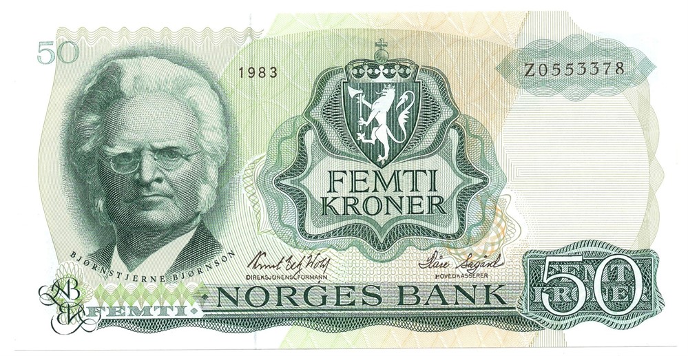 50 kroner 1983 Z.0553378. Erstatningsseddel. S-seddel. Kv.0