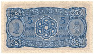 5 kroner 1939 R.3063609. Kv.0