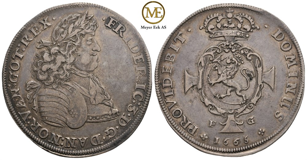 Speciedaler 1665 Frederik III. Kv.1+