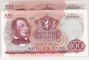 100 kroner 1976 C. I serie. Kv.0