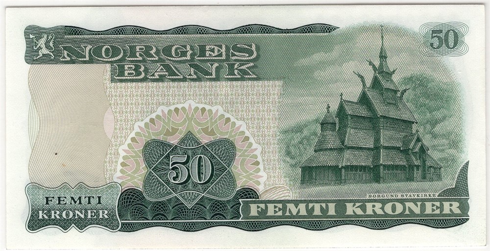 50 kroner 1966 X.1443938 erstatningsseddel. Kv.0