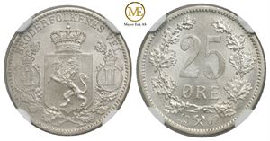 25 øre 1902 Oscar II. Kv.0