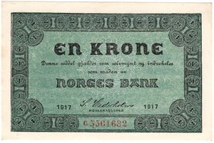 1 krone 1917 C.5561632. Kv.0