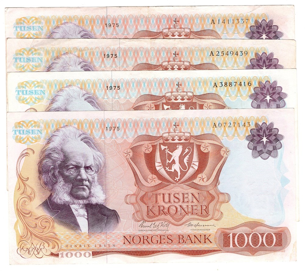 Lot. 1000 kroner 1975 A. VK