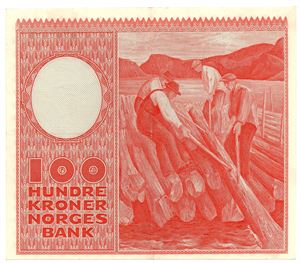 100 kroner 1960 Z.0403395. Erstatningsseddel. SS-seddel. Kv.0/01