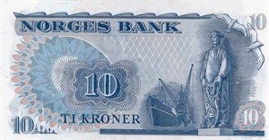 10 kroner 1975 QY erstatningsseddel. Kv.0