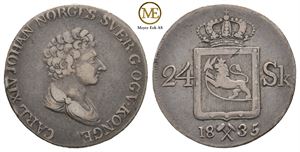 24 skilling 1835 Carl XIV Johan. Kv.1/1+