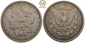 Morgan dollar 1886. Kv.1+