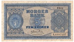 5 kroner 1945 A.6407137. Kv.0/01