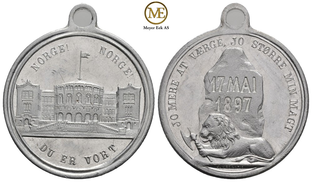 Minnemedalje 1897. Løve ved bauta. Kv.01