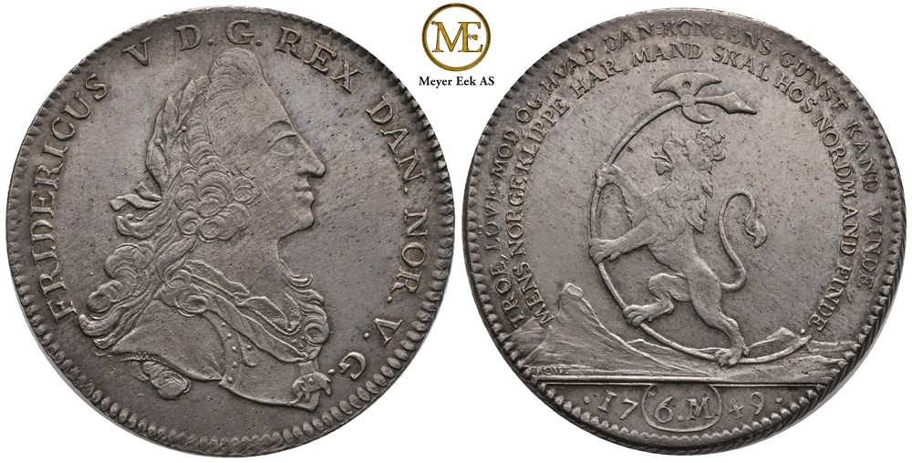 Reisedaler 1749 Frederik V. Kv.0/01