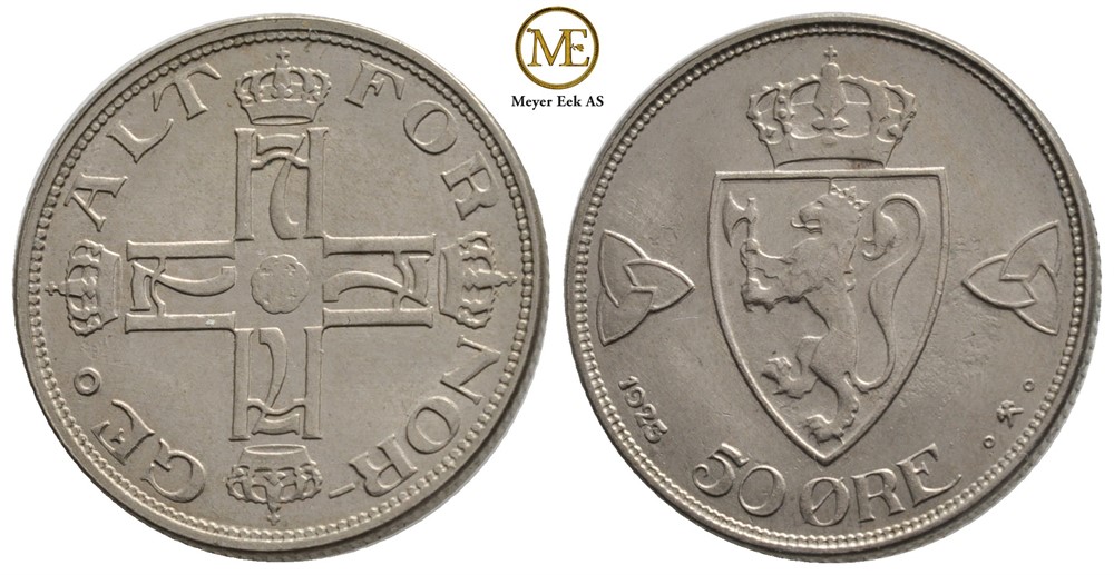 50 øre 1923 Haakon VII. Kv.01