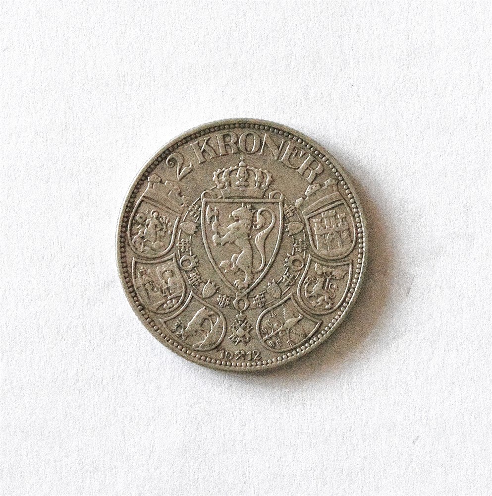 Norge 2 kroner 1912 kv. 1+