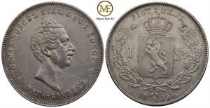 Speciedaler 1855 Oscar I. Kv.1+/01