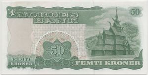 50 kroner 1977 Z.0238358. Erstatningsseddel. 66 EPQ. KV.0