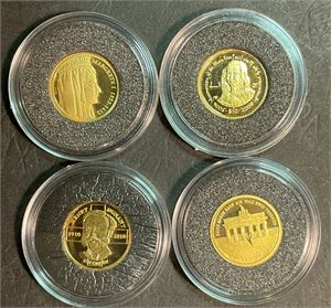 4 mini gullmynter proof til sammen 4,97 g 99,9 au